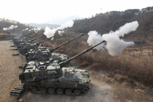 朝韩边境韩军实战演习 正在为备战蓄力